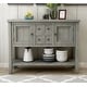 preview thumbnail 2 of 61, Vintage Elegant Style Buffet Sideboard Console Table with 4 Storage Drawers, 2 Cabinets & Bottom Shelf (Antique Gray)