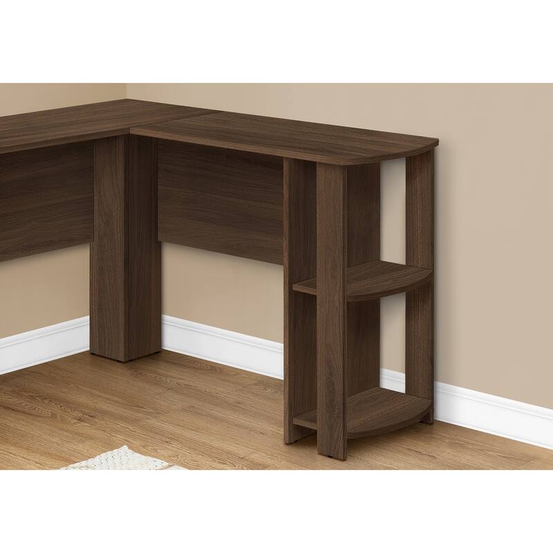 Computer Desk, Home Office, Corner, Storage Shelves