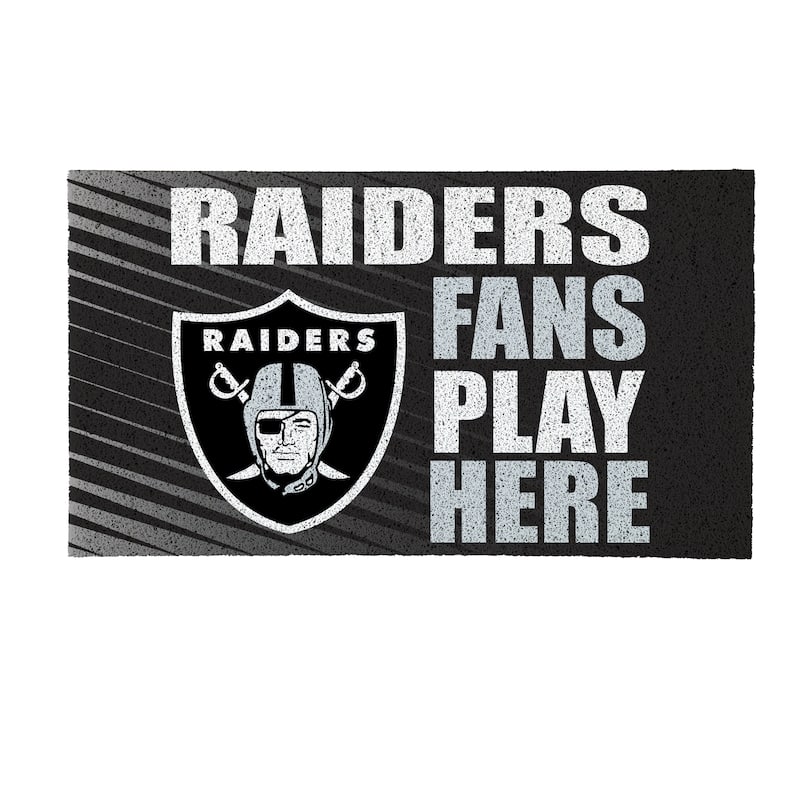 28 in. x 16 in. Las Vegas Raiders "Fans Play Here" PVC Door Mat