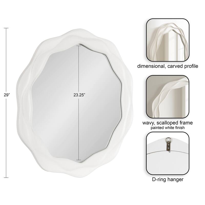 Kate and Laurel Wavern Round Wavy Mirror - 29x29