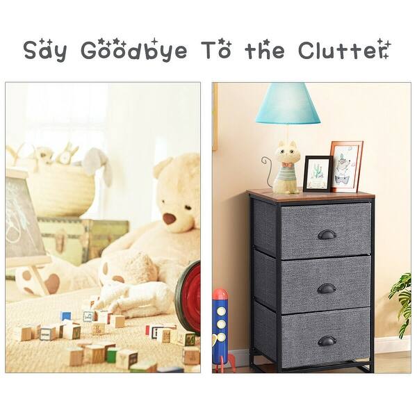 Shop Gymax 3 Drawers Nightstand Side Table Storage Tower Dresser
