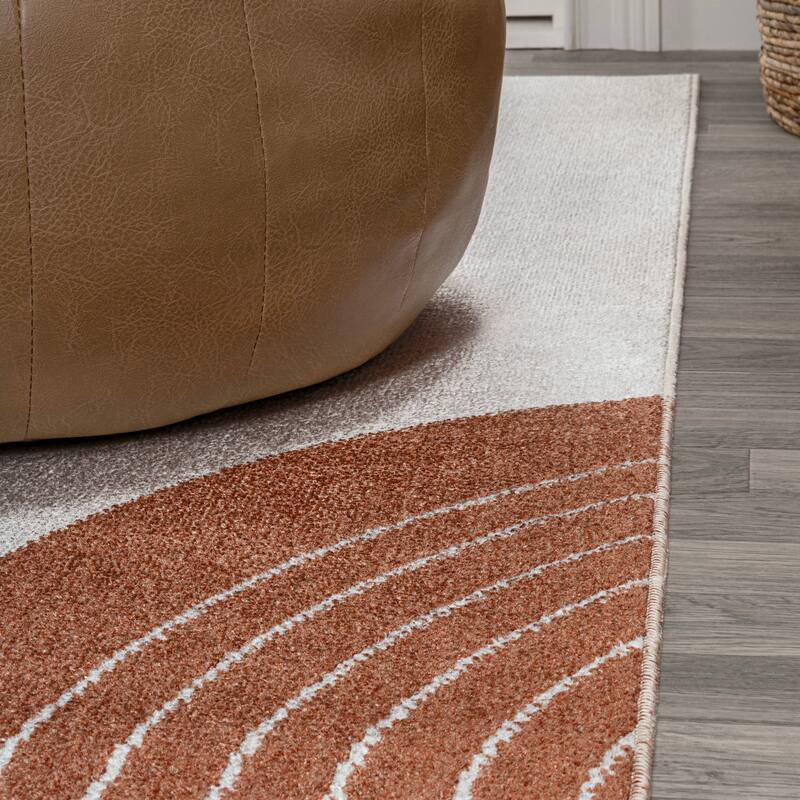 JONATHAN Y Vector Contemporary Minimalist Machine-Washable Multi Area Rug
