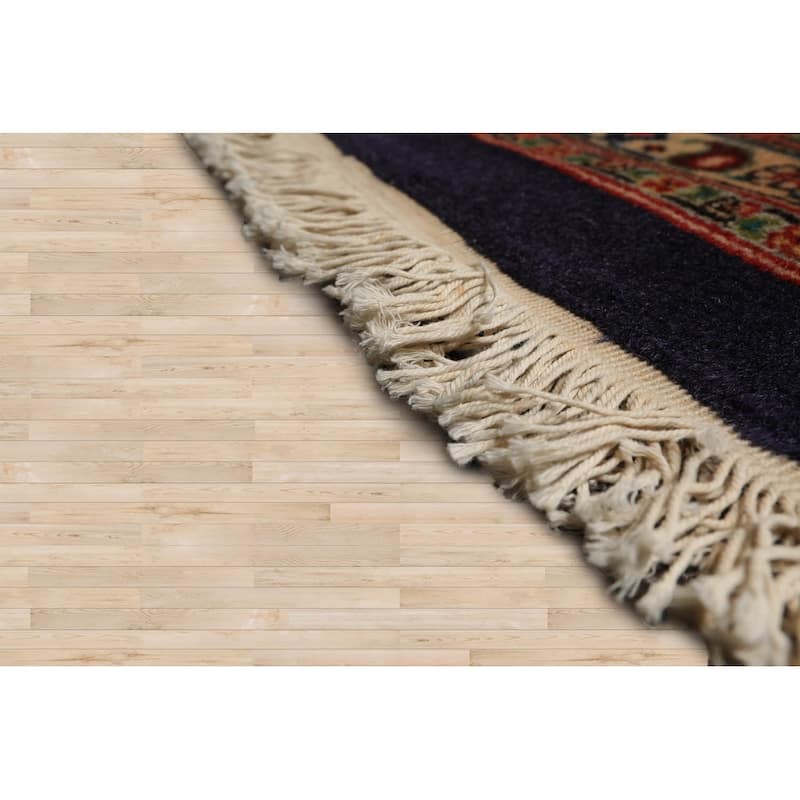 Hand Knotted 300 KPSI Tabriz Navy Wool Traditional Oriental Area Rug - 9' 9'' x 13'