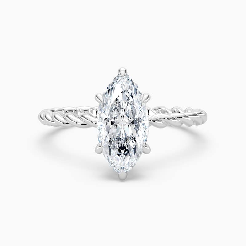 Auriya 14K Gold Lab Grown Diamond Marquise Twisted Hidden Halo Engagement Ring 1.04 - 5.04ct. tw. (F-G, VS) - 1.00 carats - 9 - White