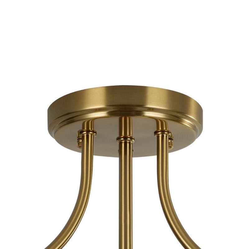 Nickel 2-Light Water Glass Round Semi Flush Ceiling Light - 11.8in