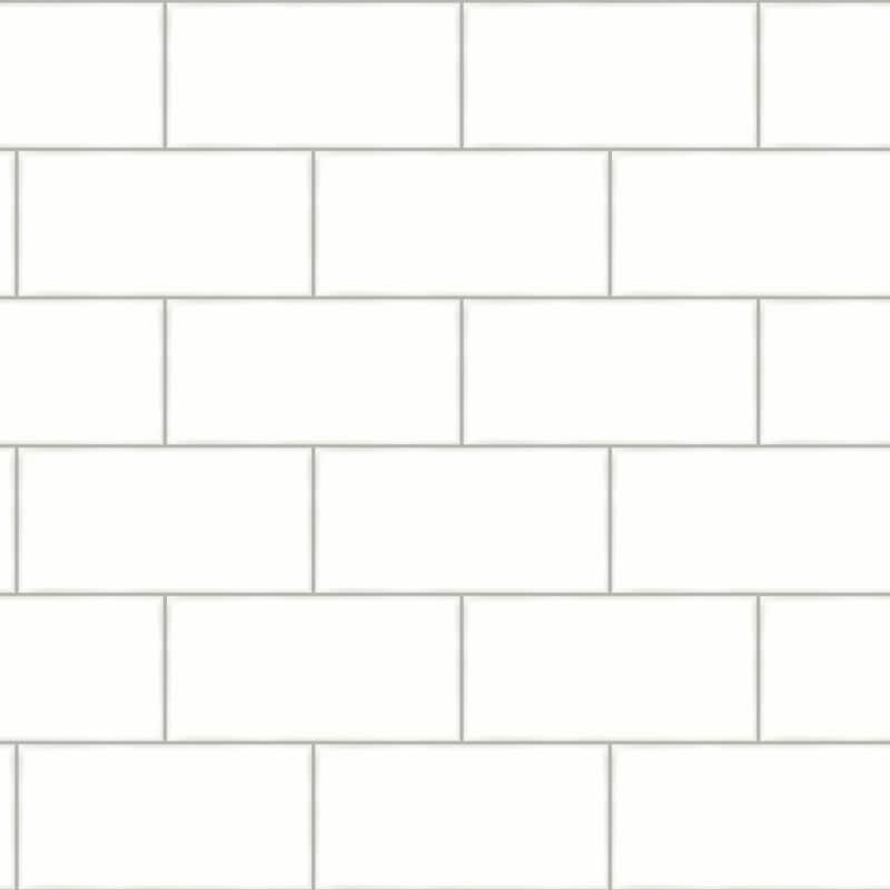 Chesapeake Freedom Off-White Subway Tile Wallpaper - 20.5in x 396in x 0.025in