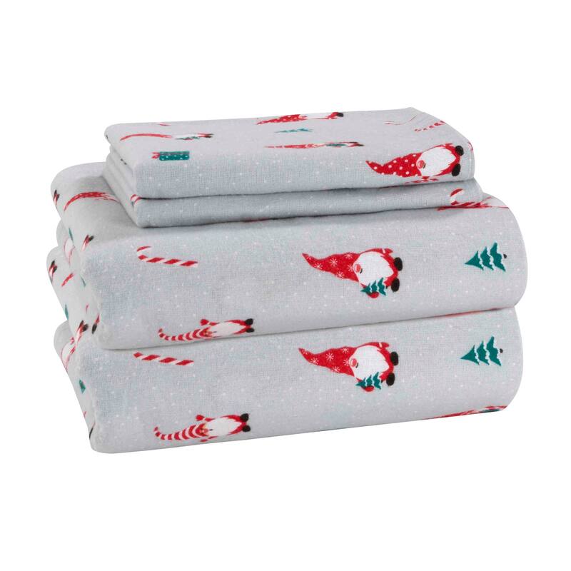 Avanti Linens Gnome Sweet Gnome Flannel Queen Sheet Set