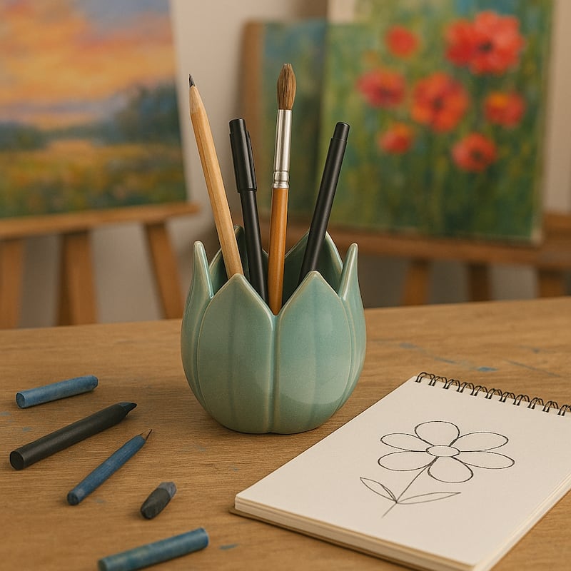 Ceramic Leaf Shaped Storage Bowl - 4"