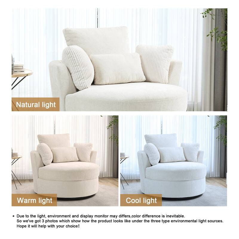 Modern Swivel Chair with Pillows for living room