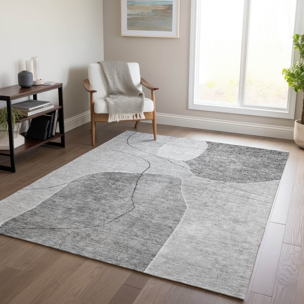 Machine Washable Indoor/ Outdoor Chantille Abstract Contemporary Rug