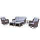 preview thumbnail 62 of 78, High Back Brown Wicker Outdoor Patio Conversation Sets with Swivel Chairs