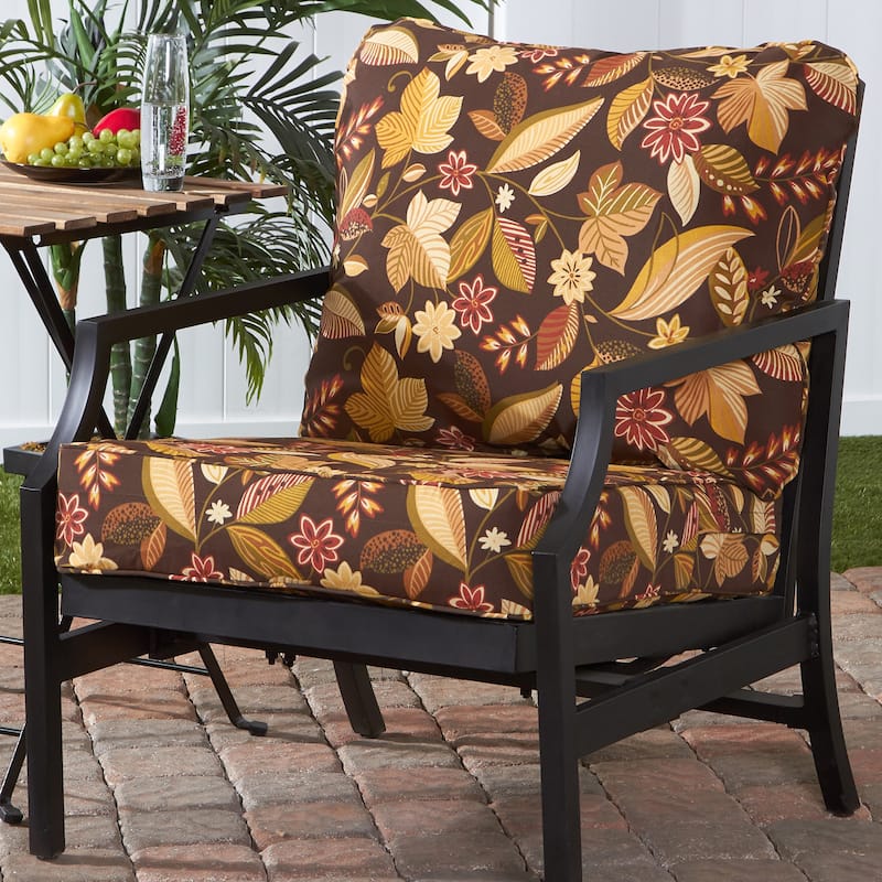 Timberland Floral Outdoor 24-inch x 24-inch Premium Deep Seat Cushion Set (Cushions Only)