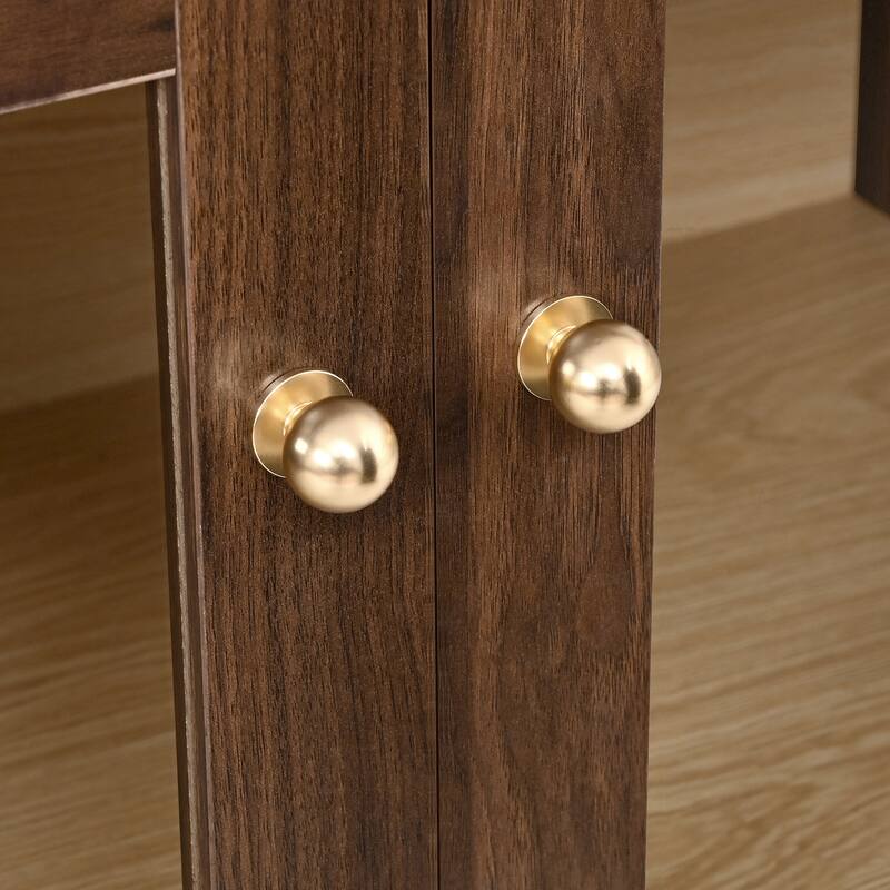 Christopher Knight Home - Farmhouse Arched Wood Kitchen Pantry Cabinet with Glass Doors & Hidden Drawers