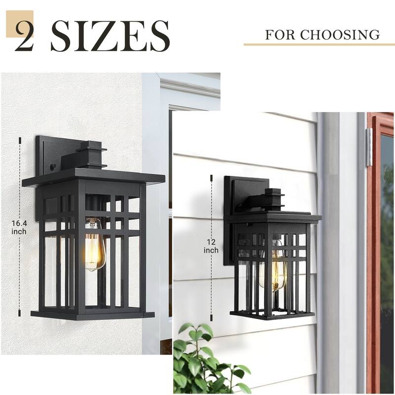 Modern Farmhouse Outdoor Wall Light with Clear Glass for Front Porch