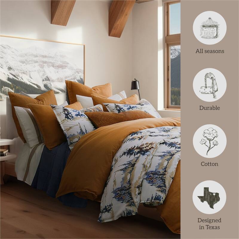 Paseo Road Acadia Cabin Bedding Woodland Lodge 3 Piece Reversible Comforter Set with Pillow Shams