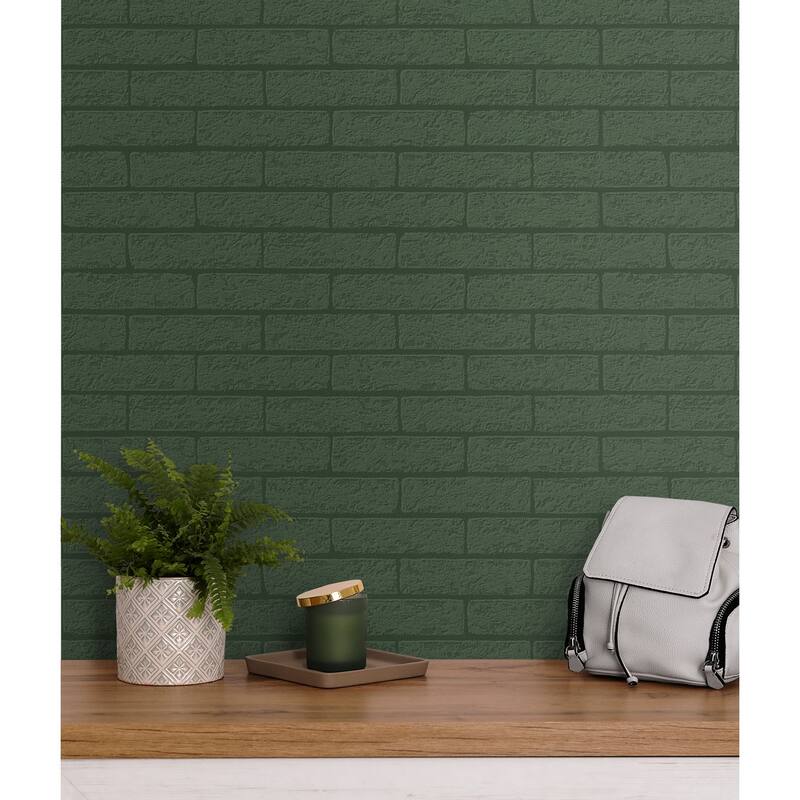 Seabrook Designs Off-White Limestone Brick Paintable Unpasted Wallpaper - 20.9 in. W x 33 ft. L