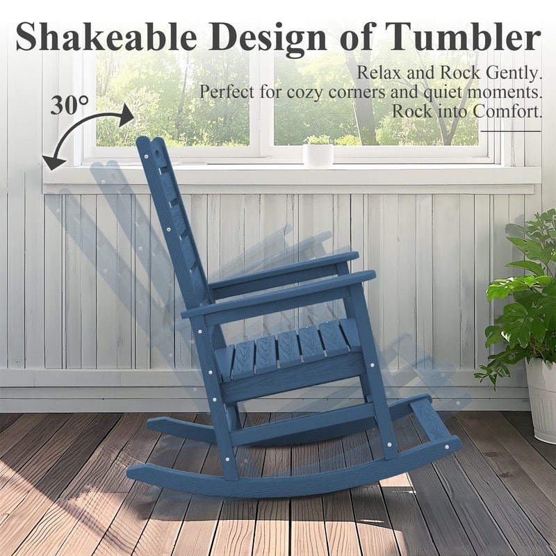 Wide Back PE Rocking Chair with Footrest – 30° Recline, Easy Assembly