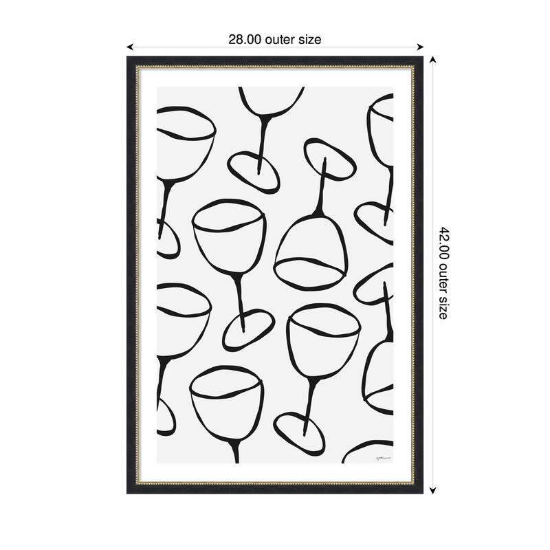 Kate and Laurel Wine Everywhere by Gabrielly Guedes Framed Wall Art Print