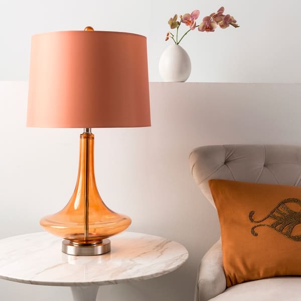 slide 1 of 9, Modern Solid Orange Bray Table Lamp