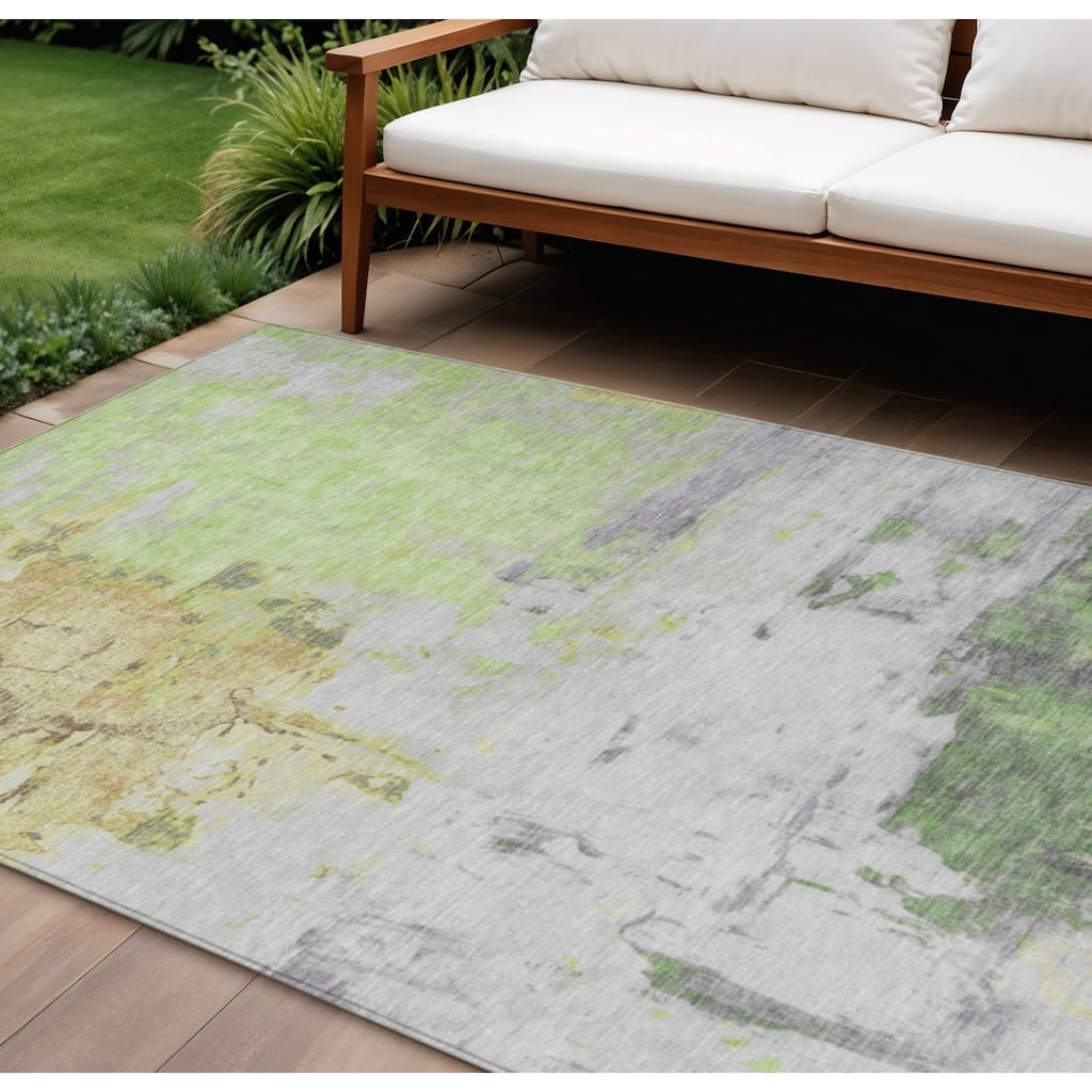 HomeRoots Abstract Transitional Rectangle Outdoor Rug