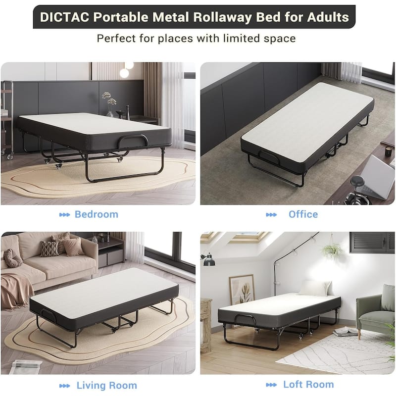 Folding Bed Rollaway Bed Guest Bed with Mattress