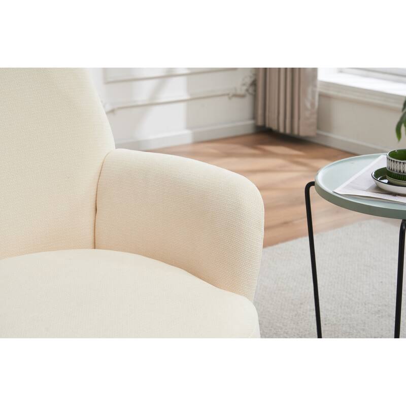 Swivel Barrel Chair, Accent Chairs Armchair for Living Room, Comfy Reading Chairs Round Barrel Chairs with Stainless Steel Base