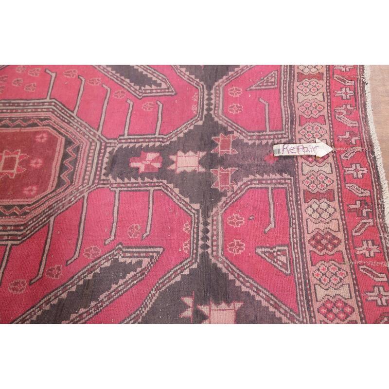 Over-Dyed Meshkin Persian Vintage Area Rug Handmade Wool Carpet - 5'2"x 9'4"