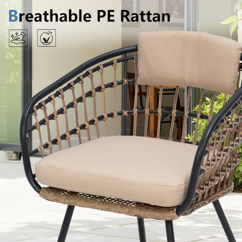 9-PC Outdoor Patio Aluminum Expandable Dining Sets Extension Table with Rattan Chairs