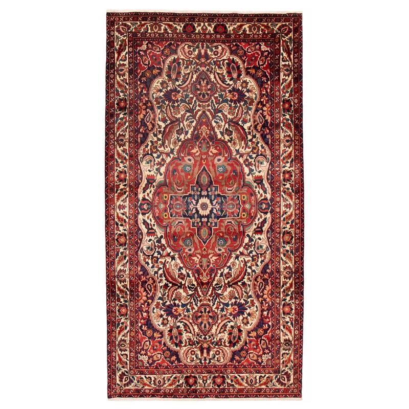 ECARPETGALLERY Hand-knotted Kayseri Cream Wool Rug - 5'5 x 10'6 - Cream - 5'5 x 10'6
