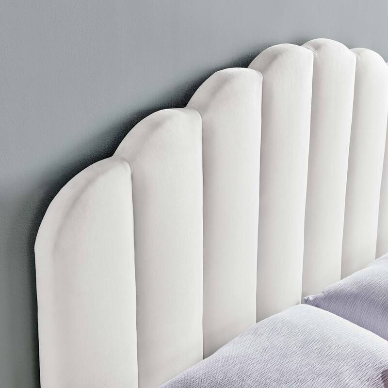 Veronique Twin Performance Velvet Headboard - White