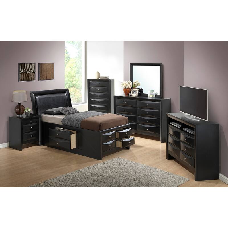 Marilla Twin Panel Beds - Black