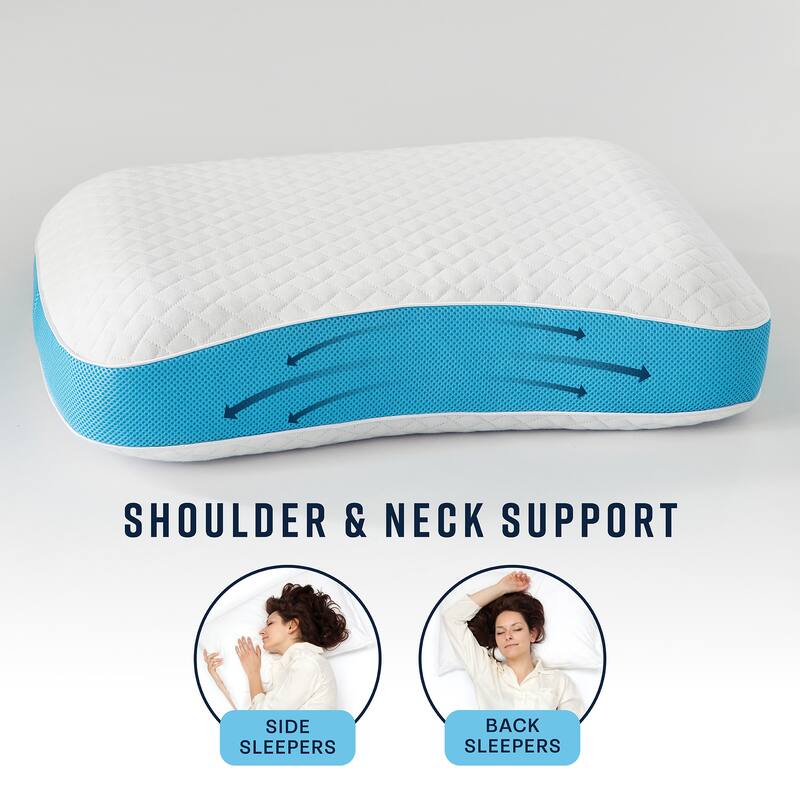 Bodipedic Comfort Side and Back Sleeper Memory Foam Bed Pillow - White