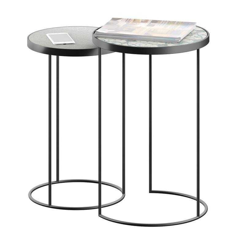Nesting Side Tables (set of 2) - French Country - 16.0 " W x 16.0 " D x 24.0 " H