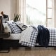preview thumbnail 4 of 12, Eddie Bauer Basic Plaid Navy Cotton Percale Duvet Cover Set