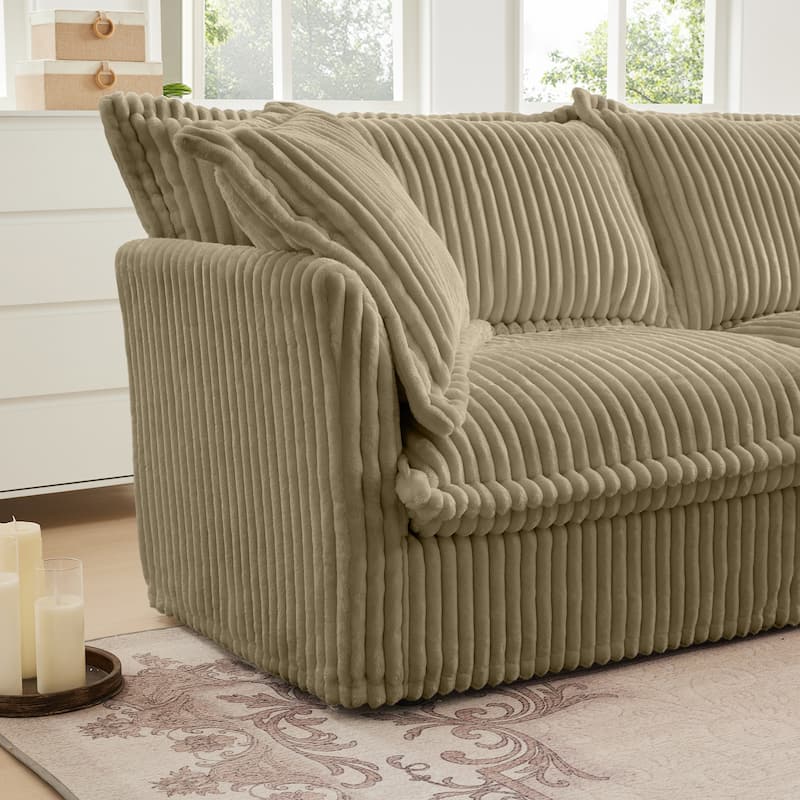 83" Corduroy Upholstered Loveseat with Armrests and Removable Cover