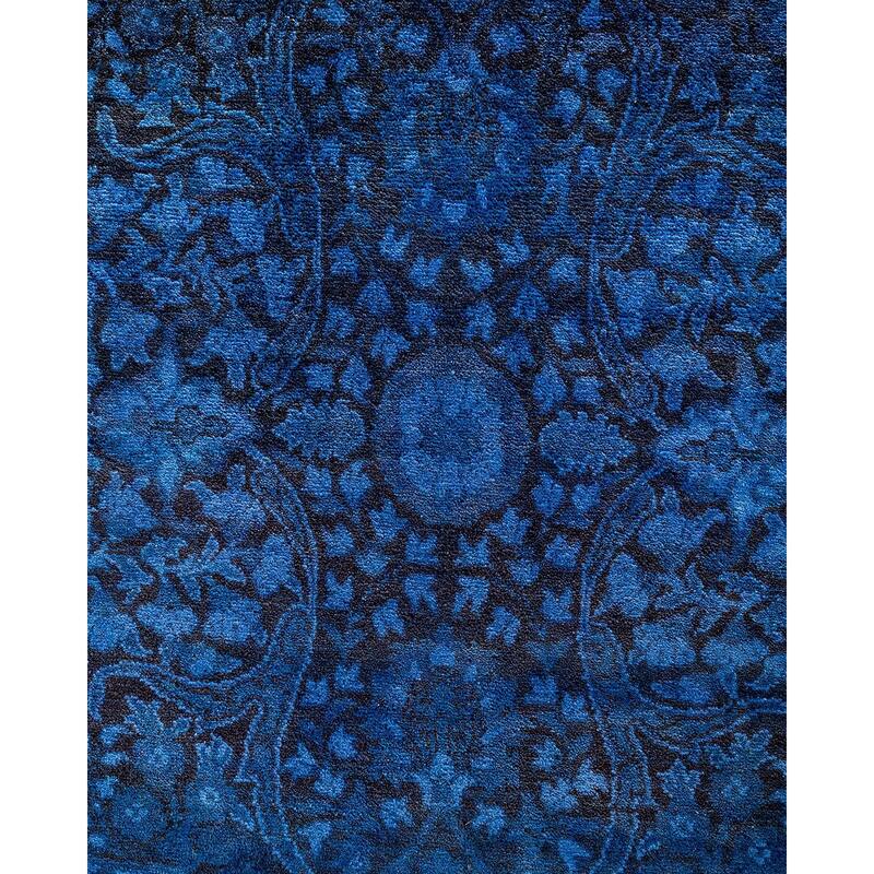 Fine Vibrance One-of-a-Kind Hand-Knotted Area Rug - Blue, 9' 1" x 11' 9" - 9' 1" x 11' 9"
