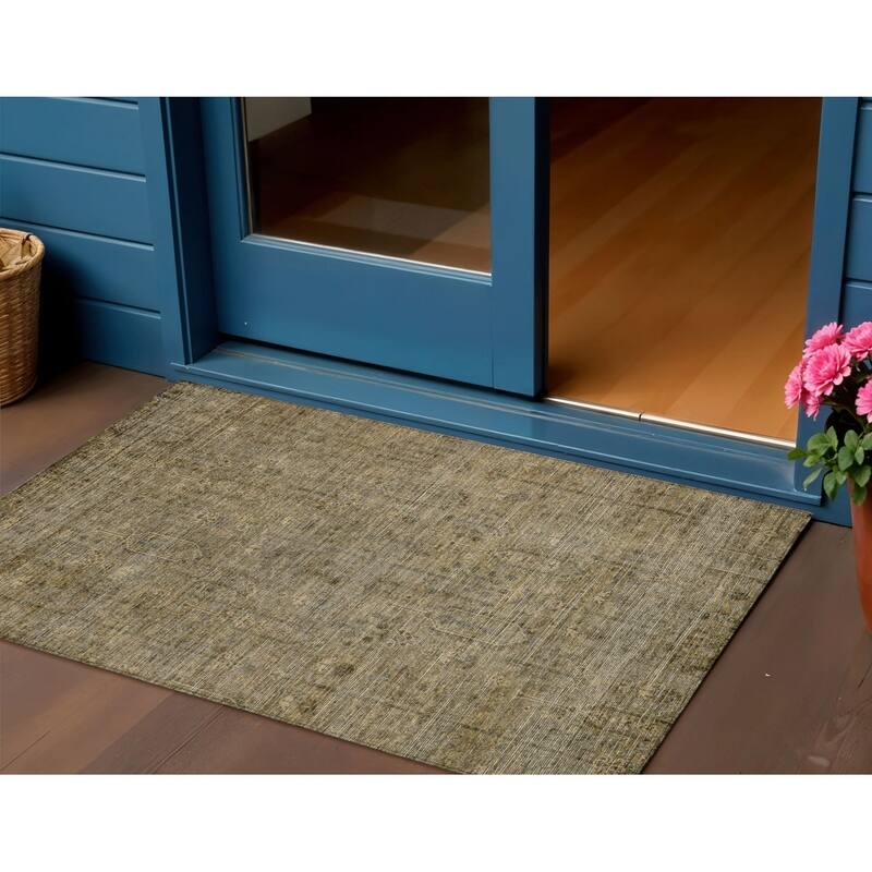 HomeRoots Southwestern Transitional Rectangle Outdoor Rug - 3' x 5'
