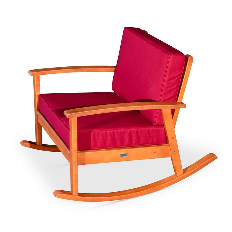 DTY Outdoor Living Longs Peak Eucalyptus Rocking Chair with Cushions