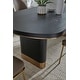 preview thumbnail 2 of 4, Doheny Wood and Metal Oval Dining Table in Black and Brass - 30" x 79" x 39"
