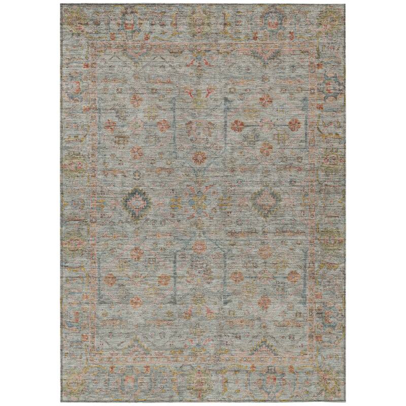 HomeRoots Floral Traditional Rectangle Outdoor Rug