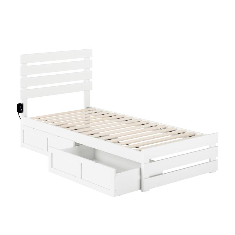 Oxford Bed with Footboard and USB Turbo Charger and 2 Storage Drawers