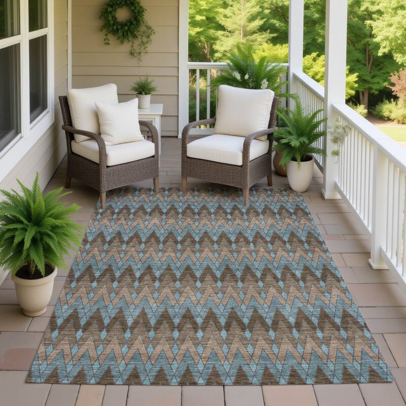 Machine Washable Indoor/ Outdoor Modern Baxter Chantille Rug