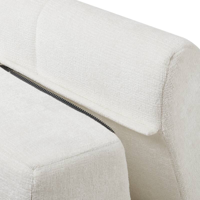 L Shaped Modern Modular Sectional Curved Sofa, Minimalist Cloud Couch Boneless Couches with Chaise