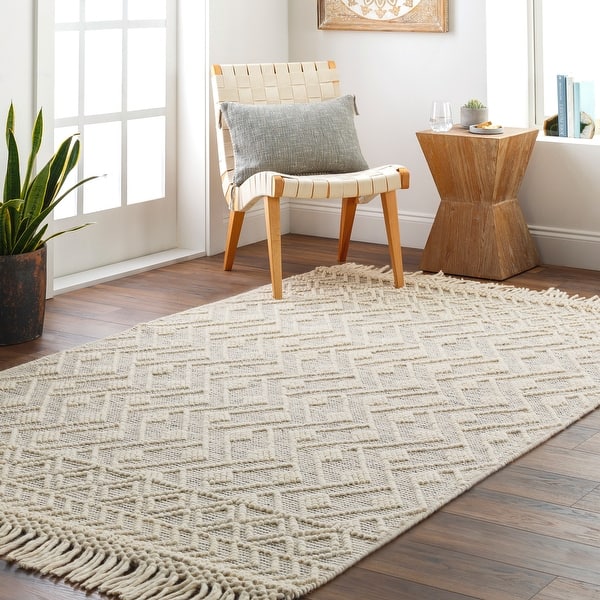 slide 2 of 7, Livabliss Hezron Handmade Bohemian Chevron Wool & Jute Area Rug 2' 3" x 3' 9" - Rectangle