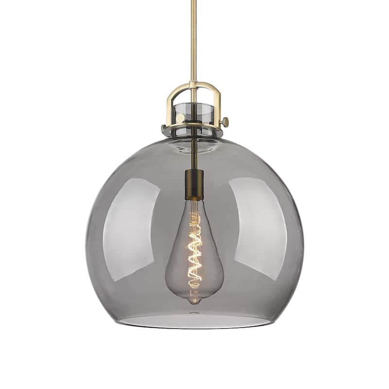 Innovations Lighting 410-1SL-23-18 Newton Sphere Pendant Newton Sphere - Brushed Brass / Plated Smoke