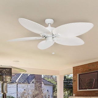 52" Honeywell Palm Island White Tropical Indoor/Outdoor Ceiling Fan