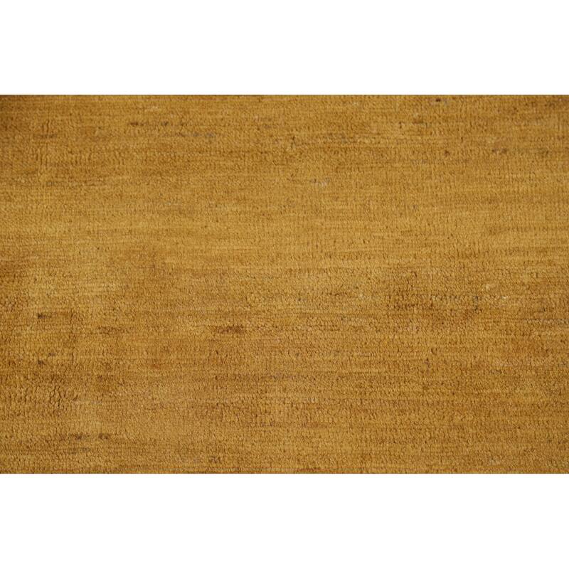 Yellow Gabbeh Oriental Square Area Rug Handmade Wool Carpet - 6'7" x 6'8"