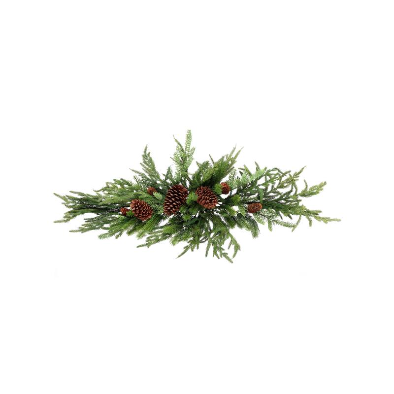 42" Real Touch Norfolk Spruce Juniper Swag - Green
