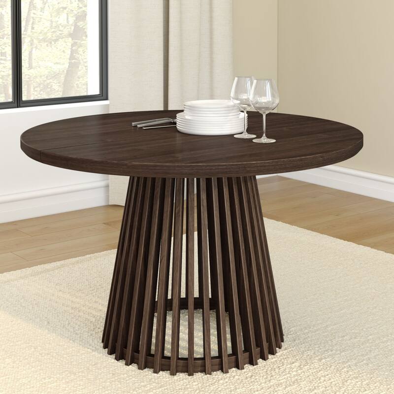 Plank and Beam Lido Round Pedestal Dining Table - 47" - Walnut