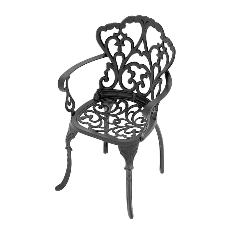 3 Piece Patio Bistro Set with Cushions, Bistro Chairs and Table with Umbrella Hole